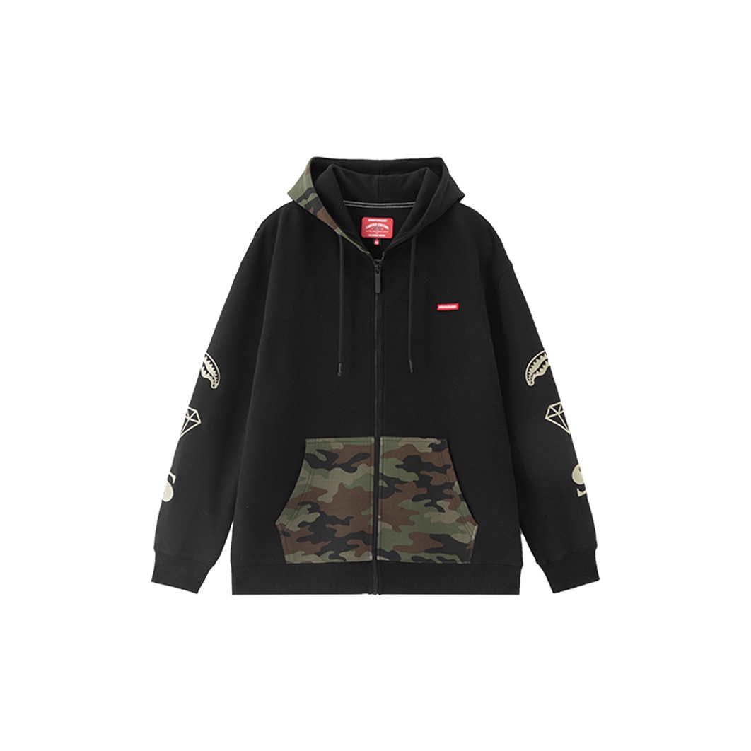 SPRAYGROUND Hooded Zip Closure Sweatshirt Unisex - POIZON