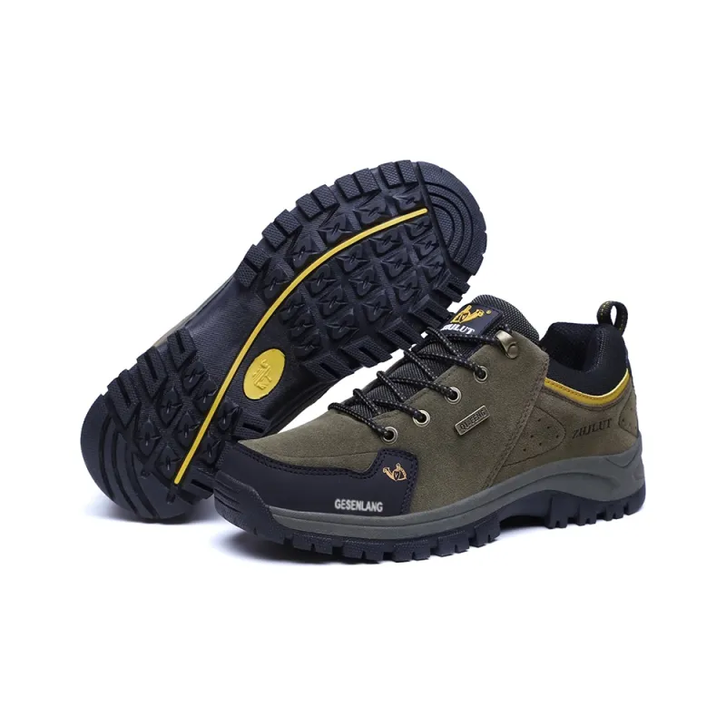 GESENLANG Anti Slip And Wear Resistant Coverage Low Top Outdoor Shoes Men's Dark Green-4