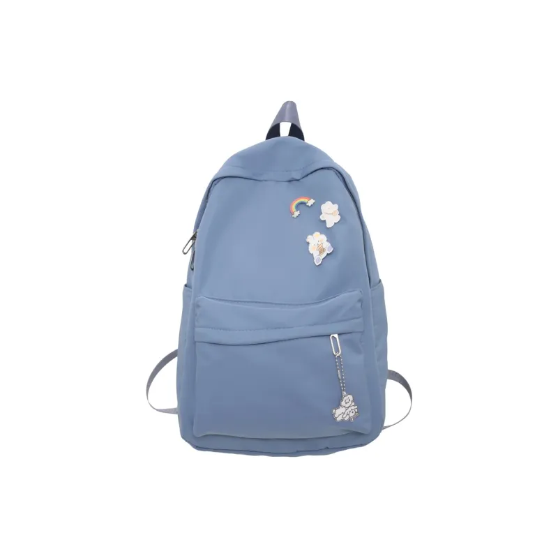 MingLu Nylon Laptop Backpack Regular Unisex Black/White/Blue/Purple/Pink-16