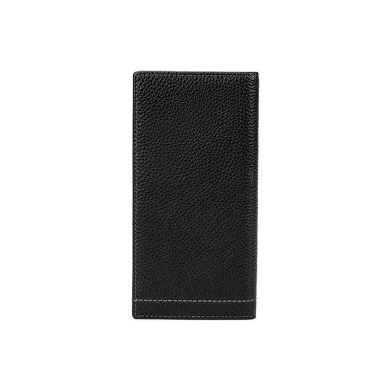 HLA Genuine Leather, Cow Leather Long Wallet, Wallet, Wallet Regular Men's Black-3