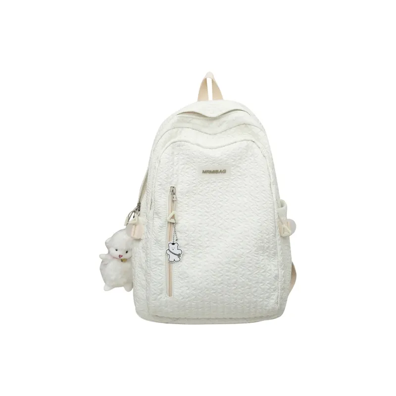 Travel Nylon Backpack Regular Women's Black/White/Pink/Blue-15