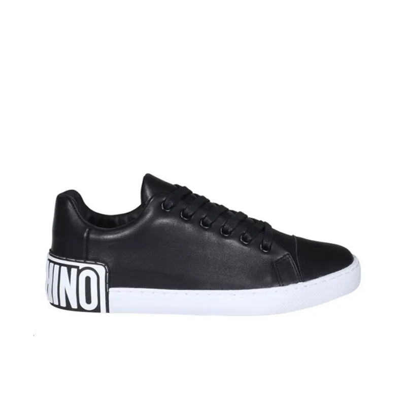 MOSCHINO Logo-embossed Leather Sneakers-1