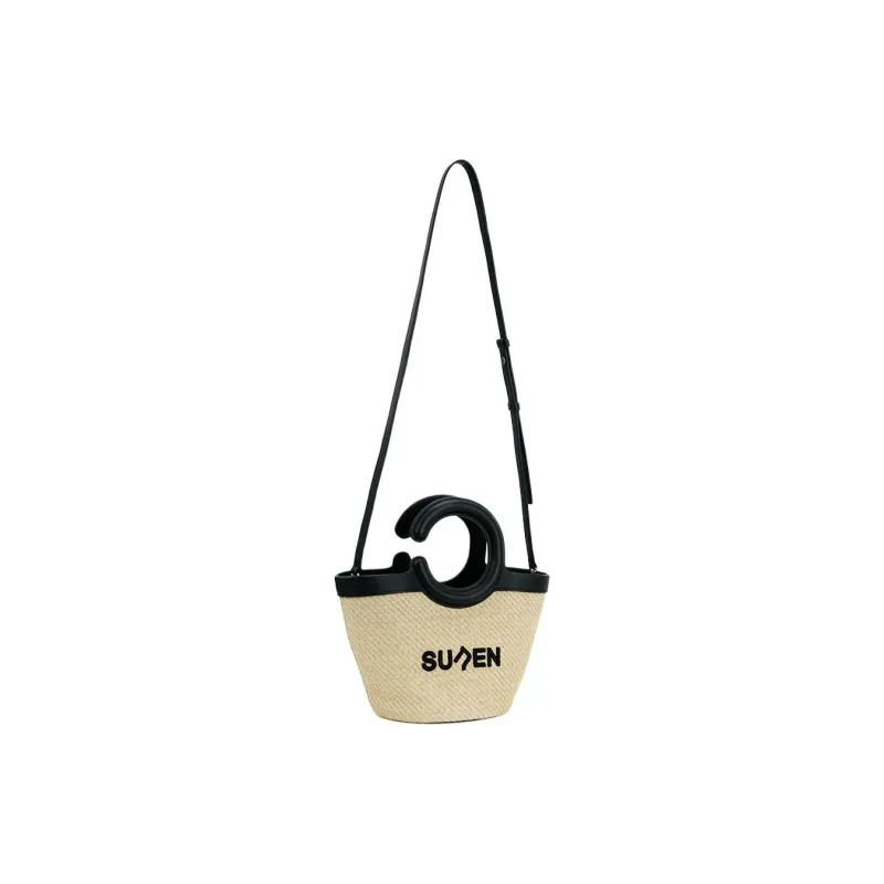 SUREN Handbags Bamboo Weave Yellow-1