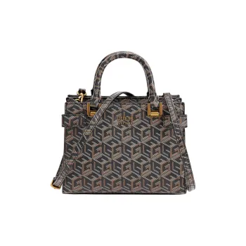 GUESS Polyurethane Tote Bag, Shopping Bag, Shoulder Bag, Crossbody Bag, Handbag Mini Women's Black Multicolor