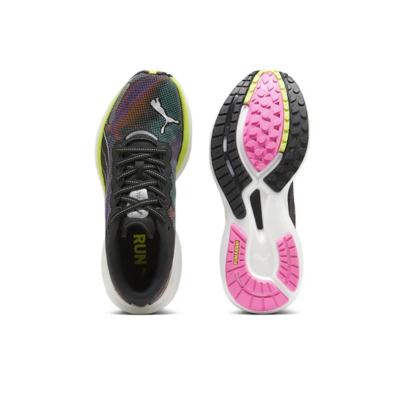 Puma Women's Deviate Nitro 2 'Black Lime Poison Pink'-3