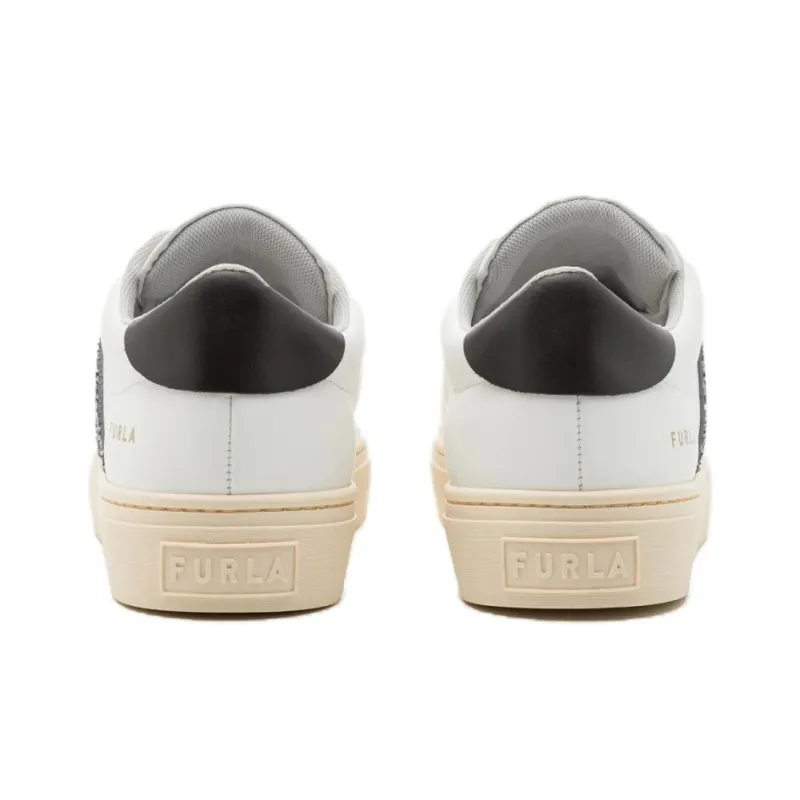 Furla Low Top Skateboard Shoes 4cm Women's White-4