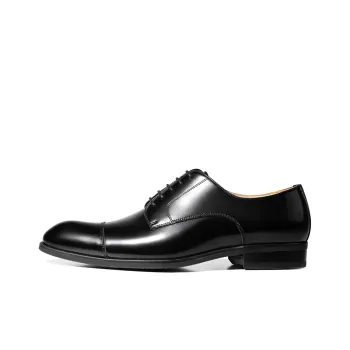 THOM WILLS Business Shiny Calfskin Derby Shoes Dress Shoes Men's Black