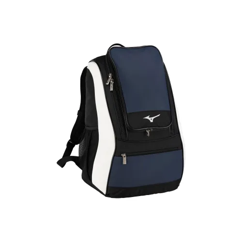 Mizuno Synthetic Leather Backpack Unisex Marine Blue & White