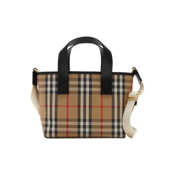 Burberry Cotton Tote Bag Shopping Bag Handbag Kids' Filing Beige