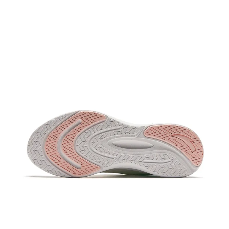 Anta Cushioning, Abrasion Resistant, Breathable, Lightweight Low Top Long Distance Running Shoes Women's White Green-4