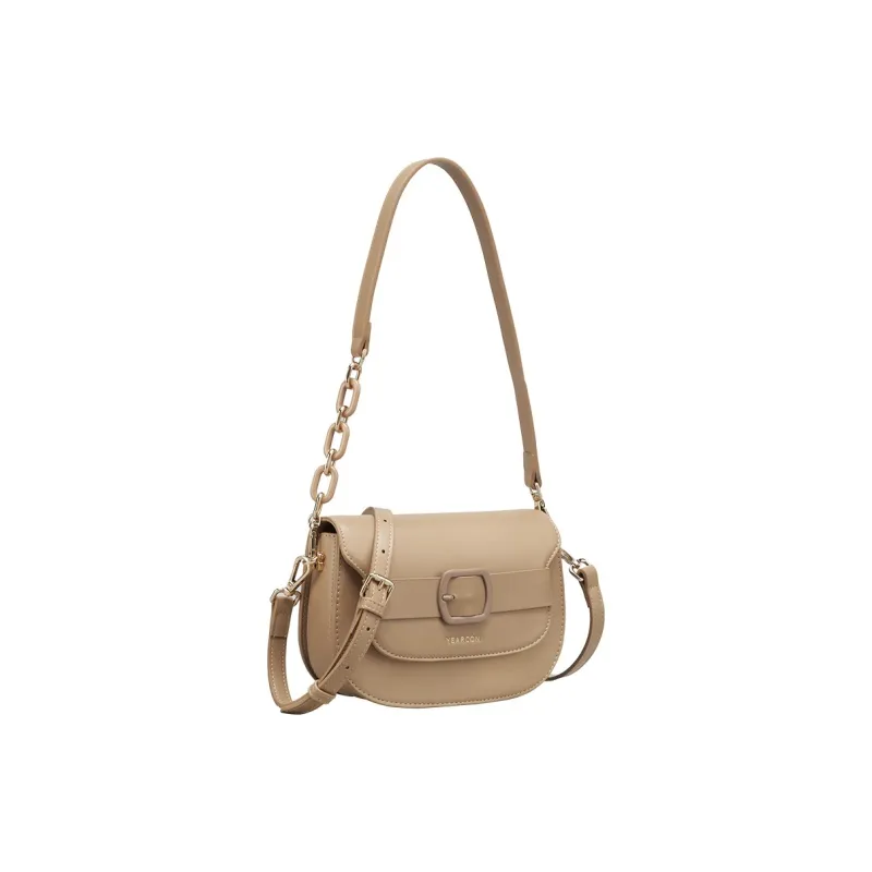 YEARCON Synthetic Leather Saddle Bags Shoulder Bags Women's Green/Apricot-6