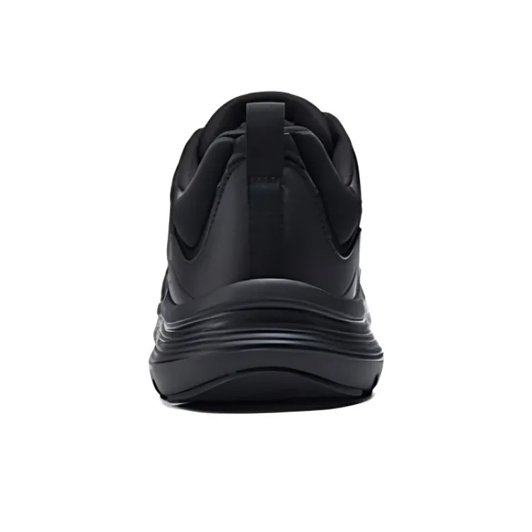 Skechers Cushioning Abrasion Resistant Breathable Low Top Running Shoes Men's Black-3