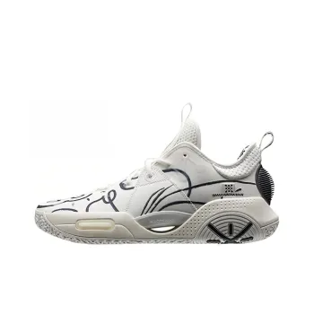 DFT x LiNing All City 9 V1.5 Durable Breathable Low Top Basketball Shoes Men's Beige White Black