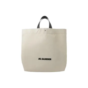 JIL SANDER Cotton With Linen Tote Bag, Shopping Bag, Shoulder Bag, Handbag Men's Natural Beige