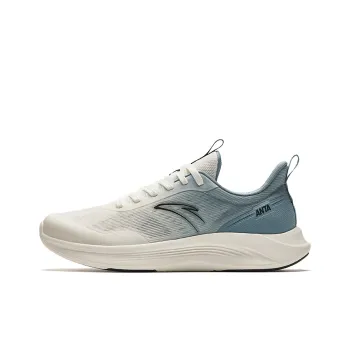Anta Anti Slip Wear Resistant Breathable Lightweight Low Top Running Shoes Men's White Gray