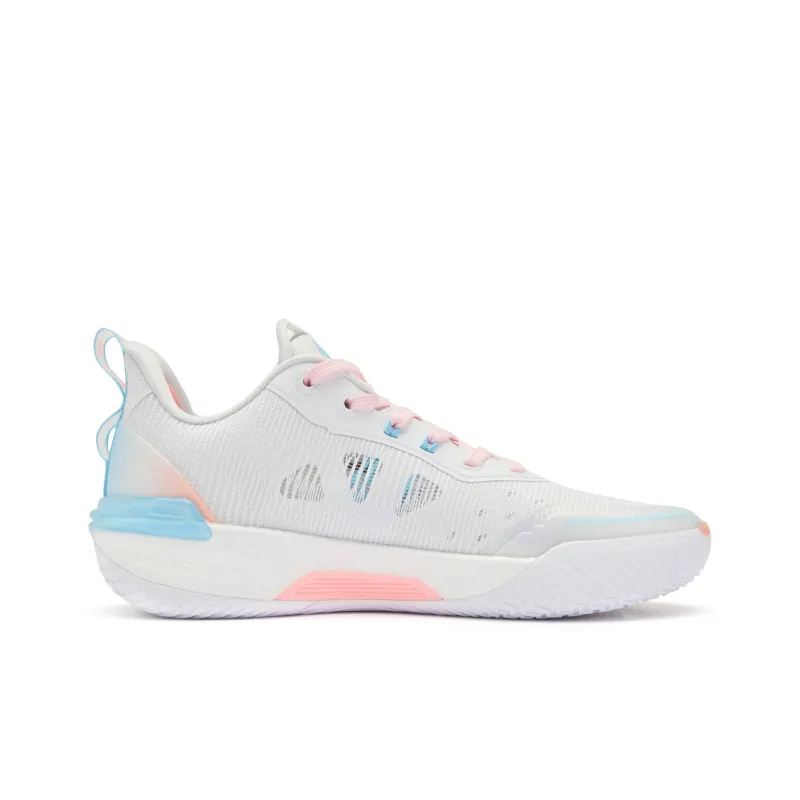 QIAODAN FE2.0 South Beach Mismatched Low Top Q KUNGFU TURBO Basketball Shoes Men's Pink Blue-2