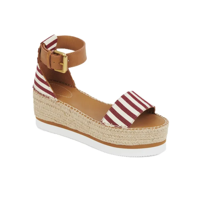 See By Chloe Glyn Strap Sandals 5.5cm Women's Brown Red White-2
