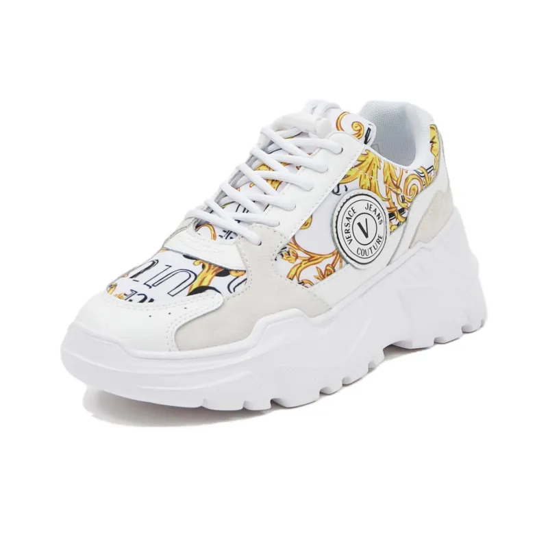 VERSACE JEANS Couture Anti Slip Wear Resistant Low Top Casual Shoes Women's White-2