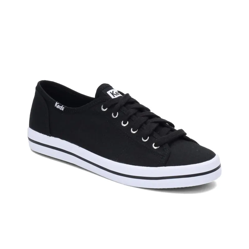 Keds Kickstart Low-Top Canvas Shoes Women's Black White-1