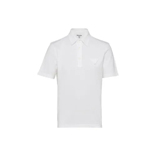 PRADA Logo patch Cotton Polo Shirt