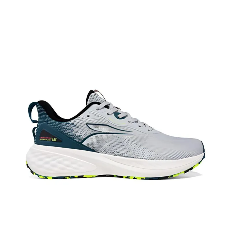 361° Cushioning Wear Resistant Low Top Running Shoes Men's Gray Green-2