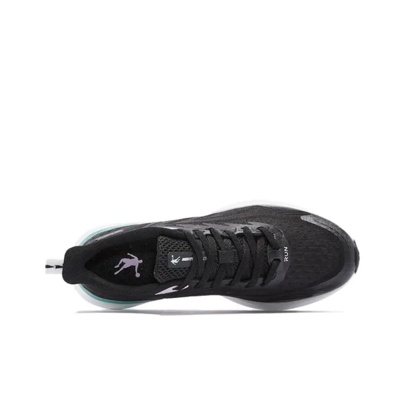 QIAODAN Flying Shadow Team1.0 Anti Slip Wear Resistant Low Top Running Shoes Women's Black Pink-4
