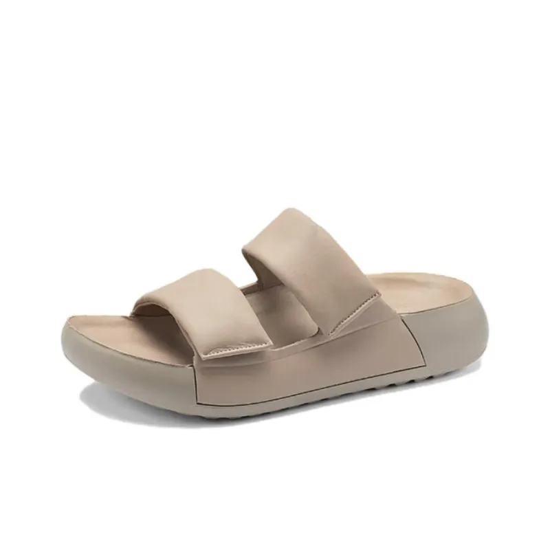 Ecco Slip Resistant Abrasion Resistant Slide Slippers Women's Coffee-2