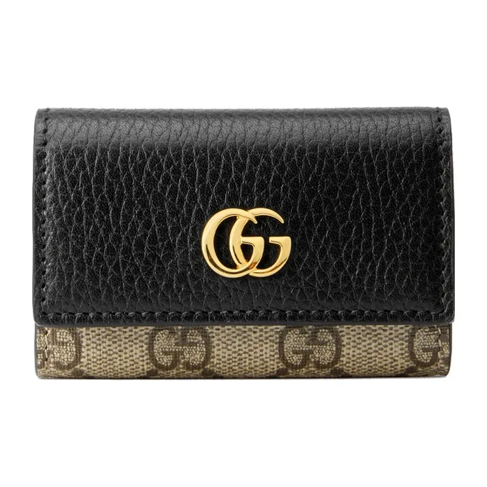GUCCI GG Marmont Canvas With Leather Key Pouch Women's Ebony/Black-0
