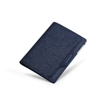 WilliamPOLO Canvas Wallet With Multiple Card Slots Coin Purse Canvas Bag Regular Men's Blue/Black