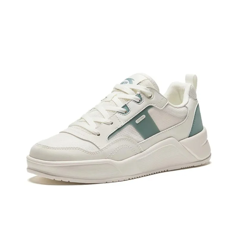 Anta Glue Elastic Height Increasing Lightweight Breathable Low Top Skateboard Shoes Women's White Green-1