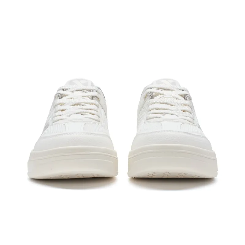 XTEP Slip-Resistant Cushioning Wear-Resistant Low-Top Skateboard Shoes Women's Gray White-5