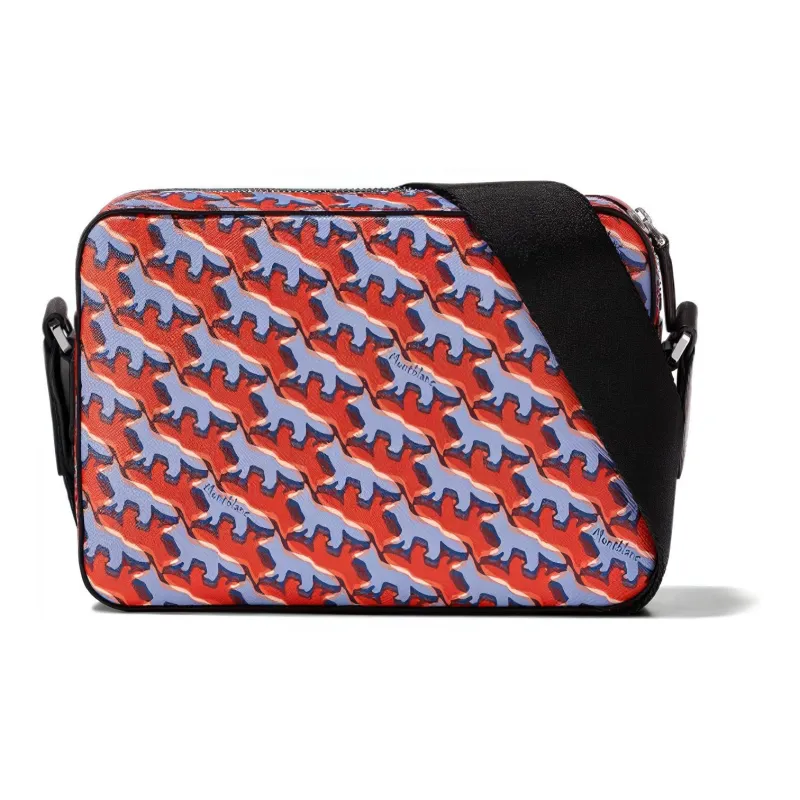 MONTBLANC MAISON KITSUNE Collaboration Leather Messenger Bag Shoulder Bag Crossbody Bag Men's Orange-2