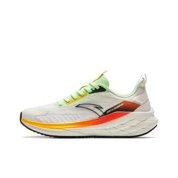 Anta Cushioning Anti Slip Wear Resistant Breathable Lightweight Rebound Low Top Running Shoes Men's White Green Black