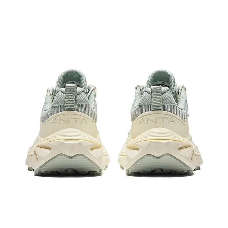 Anta Wild PRO Cushioning Wear Resistant Low Top Running Shoes Women's Green Ecru-3