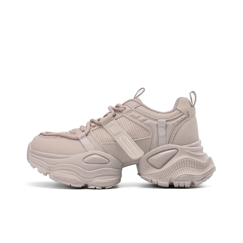 JOSINY Chunky Sneakers Women's Low Top Ecru/Light Purple-1