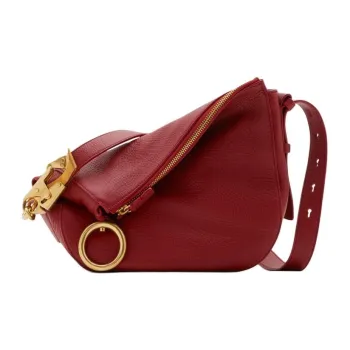 Burberry Knight Grain Calfskin Crossbody Bag, Shoulder Bag Women's Ruby Color