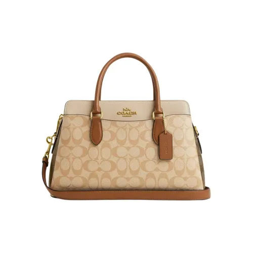 COACH Darcie Canvas Shoulder Bag Crossbody Bag Handbag Large Size Women's Light Khaki
