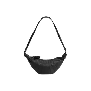 Lemaire Soft Leather Croissant Bag Crossover Bag Goat Horn Bag Portable Crossbody Bag Shoulder Bag Men's Black