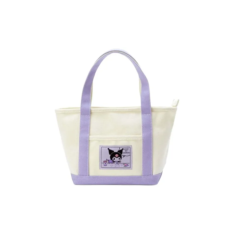 Sanrio Cotton Canvas Canvas Bag Tote Bag Shopping Bag Shoulder Bag Handbag Small Size Unisex Light Purple-0