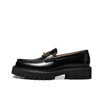 THOM WILLS British Style Casual Versatile Slip on Shoes Loafers 4.8cm Men's Black