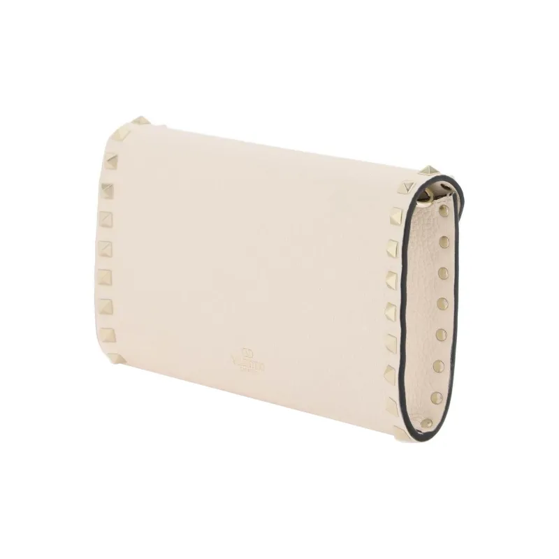 Valentino ROCKSTUD Grain Calfskin Shoulder Bag, Crossbody Bag, Wallet Women's White-2