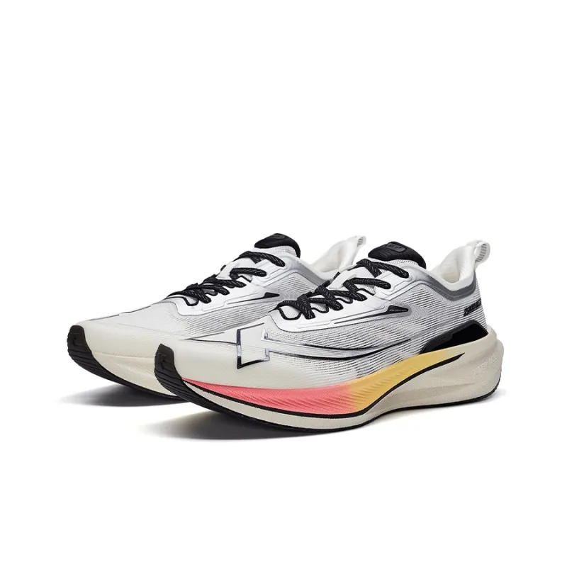 XTEP Two Thousand Kilometers 2.0 Cushioning Wear-Resistant Low-Top Running Shoes Men's Sail White/Silver-4