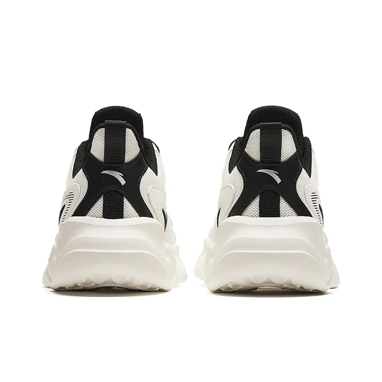Anta Irregular Shape Cushioned Slip Resistant Low Top Casual Shoes Men's Black White-2