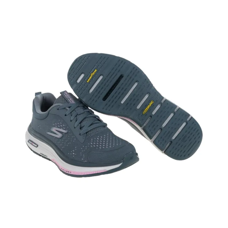 Skechers Go Walk Workout Walker Durable Breathable Low-Top Running Shoes Women's Gray Blue-4