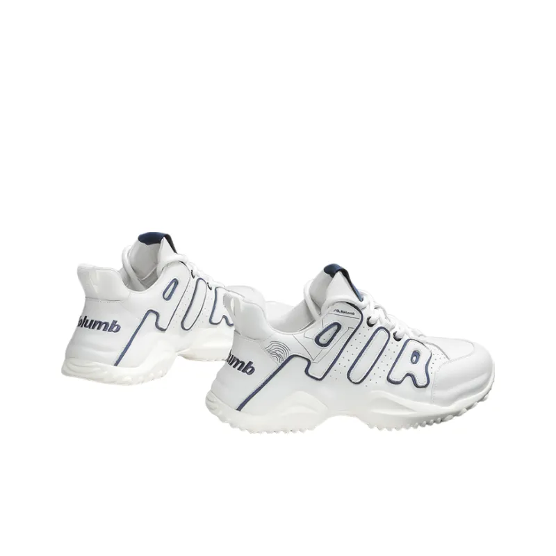 KOLUMB Cushioning, Wear Resistant Low Top Chunky Sneakers Men's White Blue-5