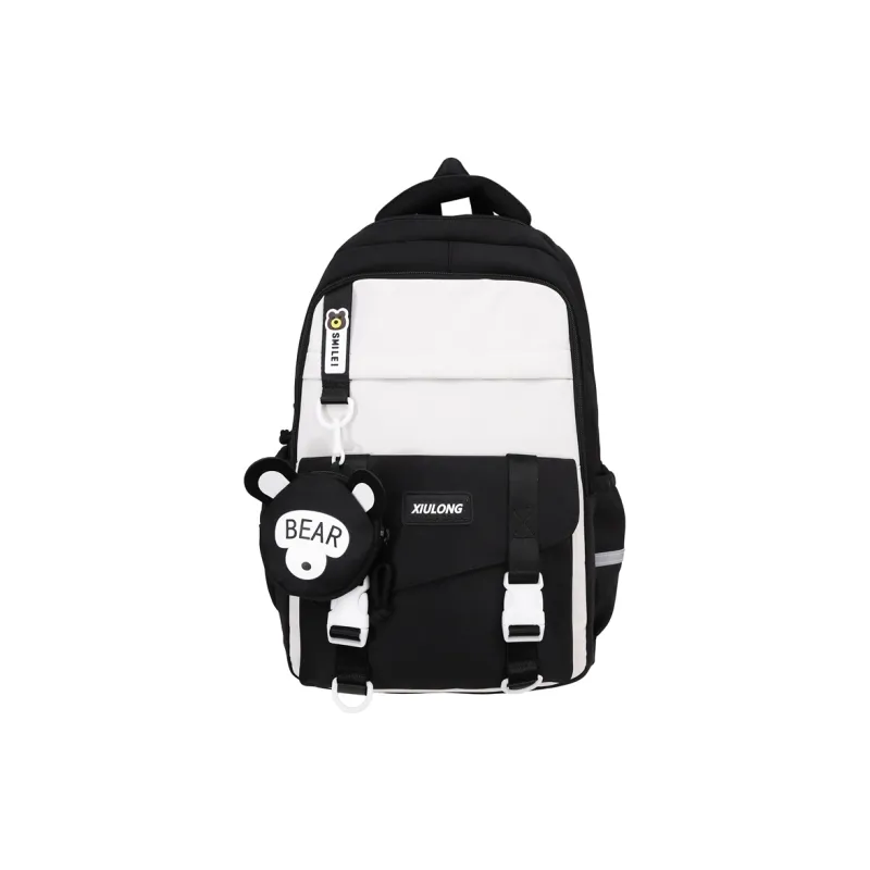 Travel Nylon Backpack Regular Women's Black/Red Blue/Purple Khaki-4