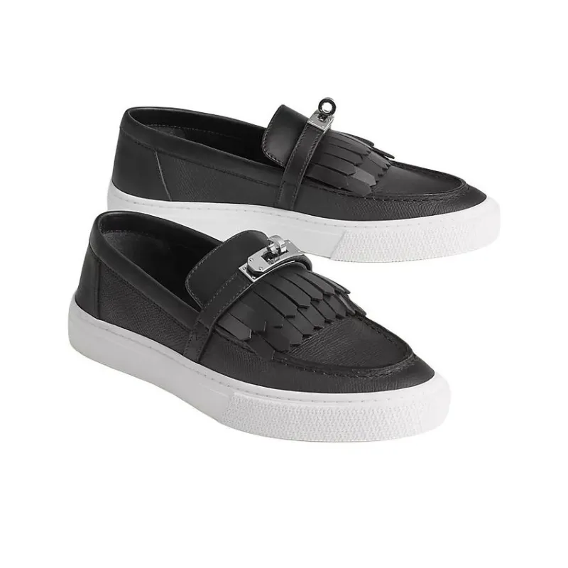 HERMES Loafers Women's Black-2