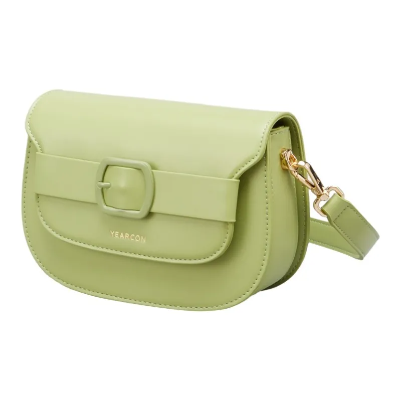 YEARCON Synthetic Leather Saddle Bags Shoulder Bags Women's Green/Apricot-4
