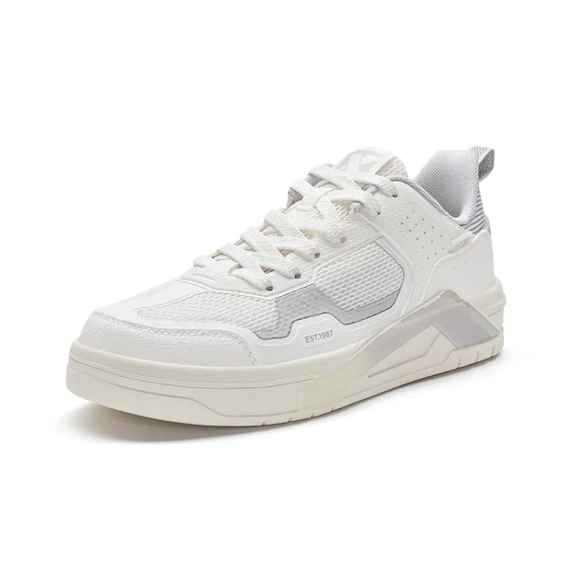 XTEP Slip-Resistant Cushioning Wear-Resistant Low-Top Skateboard Shoes Women's Gray White-2