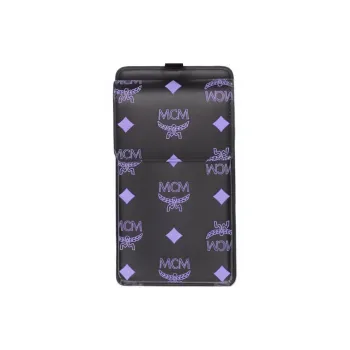 MCM Cow Leather Protective Cover For Cell Phone Pouch Unisex Purple